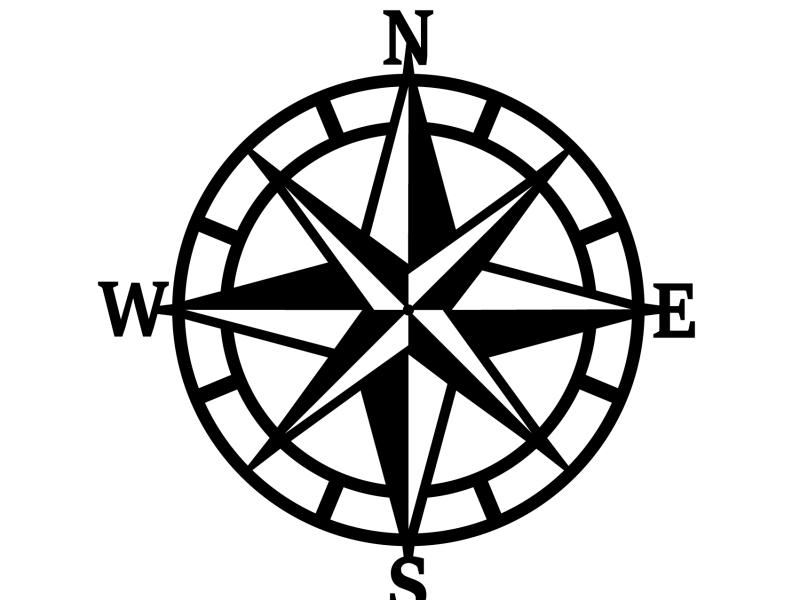 Nautical compass north arrow - Download free dxf