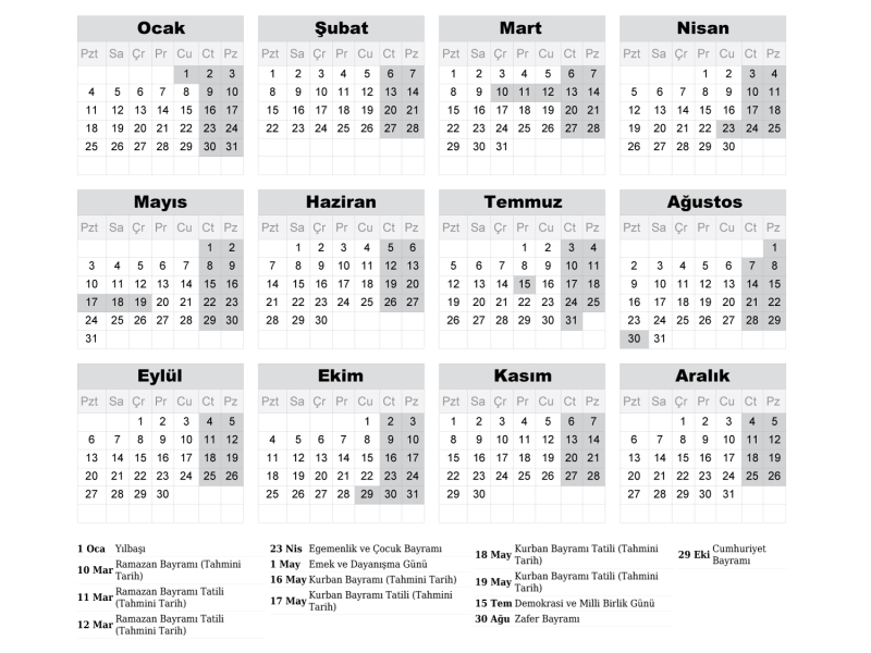 2027 Takvimi İndir – PDF & AI Format | CMYK Baskıya Uygun